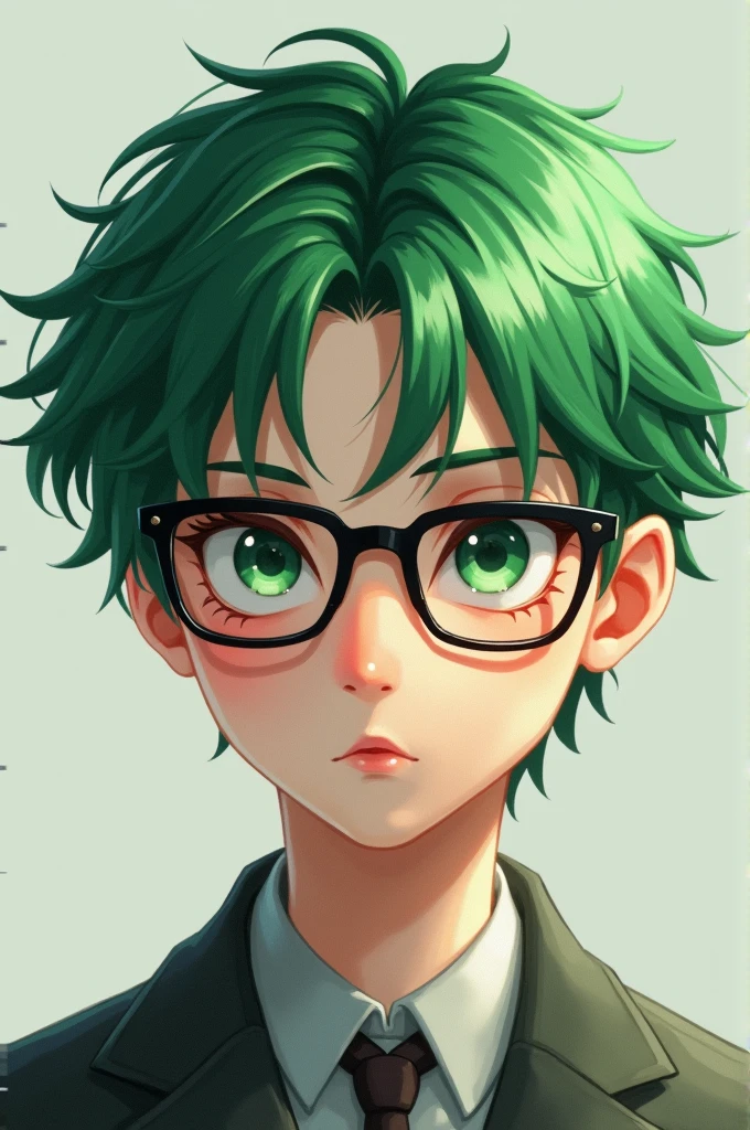 green haired with glasses