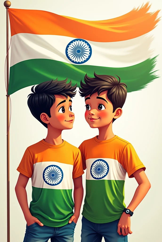 
 Two boys "RABIUL AND SARIF " there shart front side nam  "  INDIAN FLAG     15 AUGUST 2024        
    "HAPPY INDEPENDENCE DAY "            