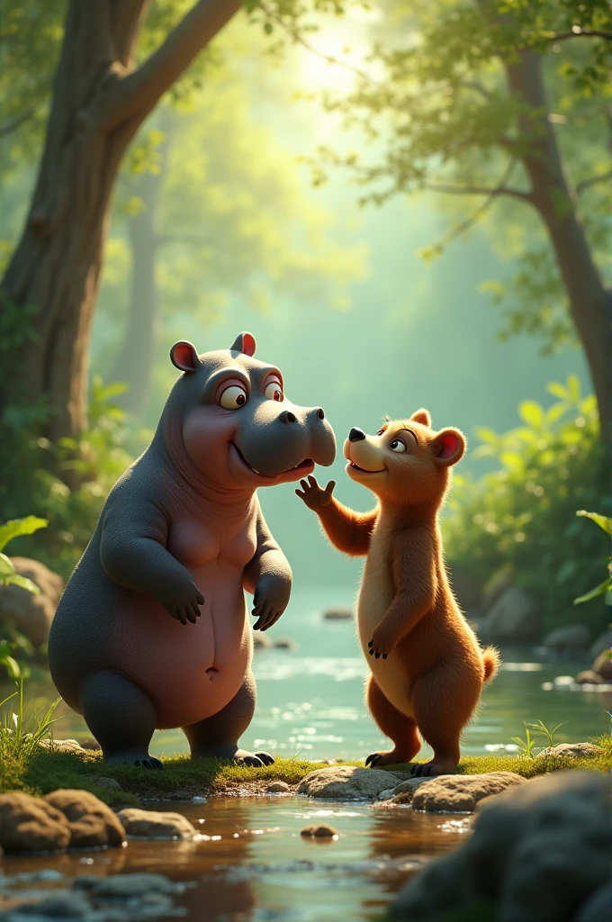 Bear and hippo