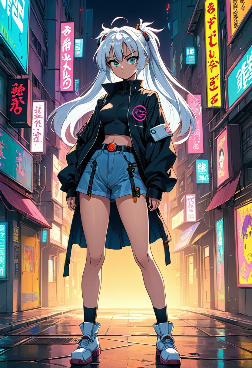 1990s anime cyberpunk flirty female, full detailed eyes, suductive stance, Toriyama, Miyazaki