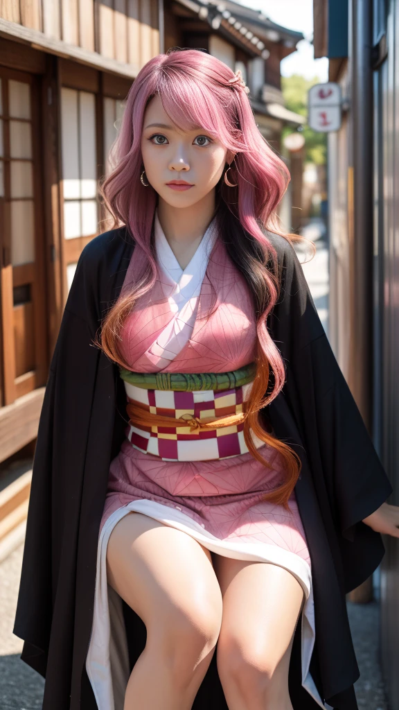 Cute Japanese woman, (16 years old), (Very cute face: 1.3), White moist skin,
BREAK,
Fighter, Kung Fu fighter, Idol,
BREAK,
(Wearing cute kimono: 1.3), (Very revealing kimono), Very big earrings, Short length,
BREAK,
(Long hair), (Bangs: 1.2), (Pink hair: 1.3), (Wavy hair), (Gradient color red hair: 1.3), (Red hair tips),
BREAK,
(Realistic: 1.3), Masterpiece, Perfect lighting, (Ultra high resolution), (8K), (Very detailed: 1.4), (From the front), Looking at the camera, Melancholic expression,
BREAK,
(Japanese city streets: 1.2), Background of Tokyo Tower in Japan,