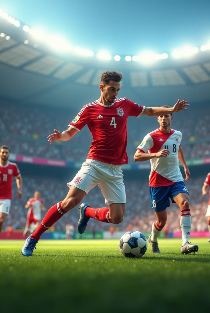 Football game at the Olympics