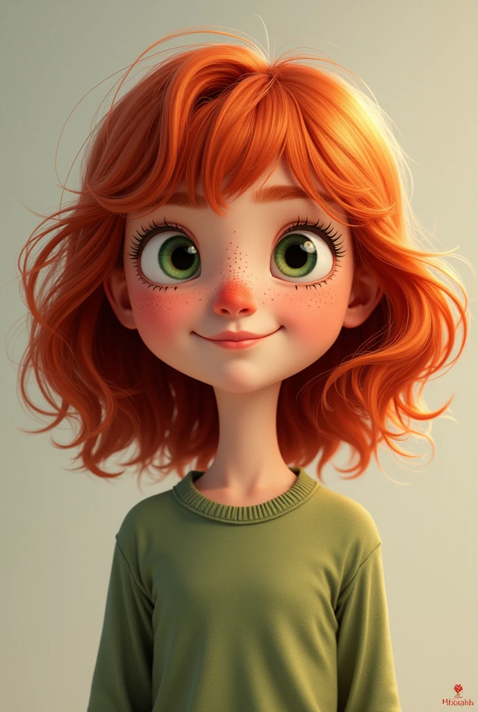 Lucy wilde a 5 year old girl
(Middle to long slightly curly red hair with small bangs. Green eyes and slight freckles. big spiky nose.)