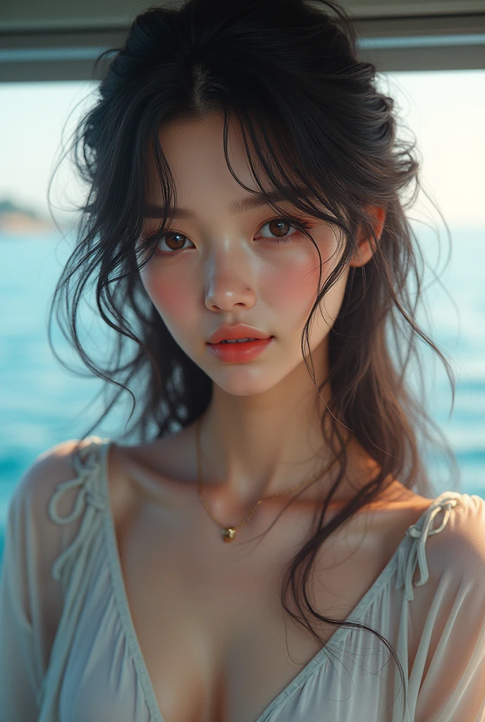 Is very high quality picture of a sexy ferry girl