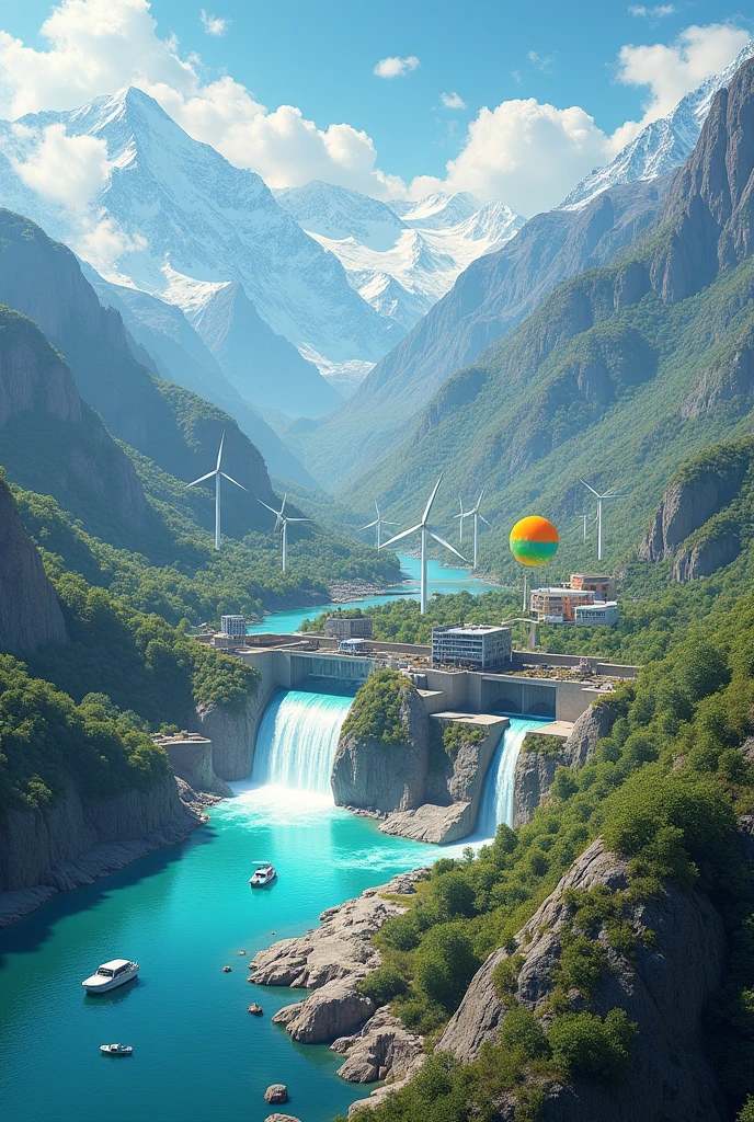 Creative picture of the sources of energy in Himachal Pradesh like
 1* Hydroelectric power 95%
2* Wind power 2%
3* Solar power%
4* Thermal Power 0.5%
5* Biomass power 0.2 %