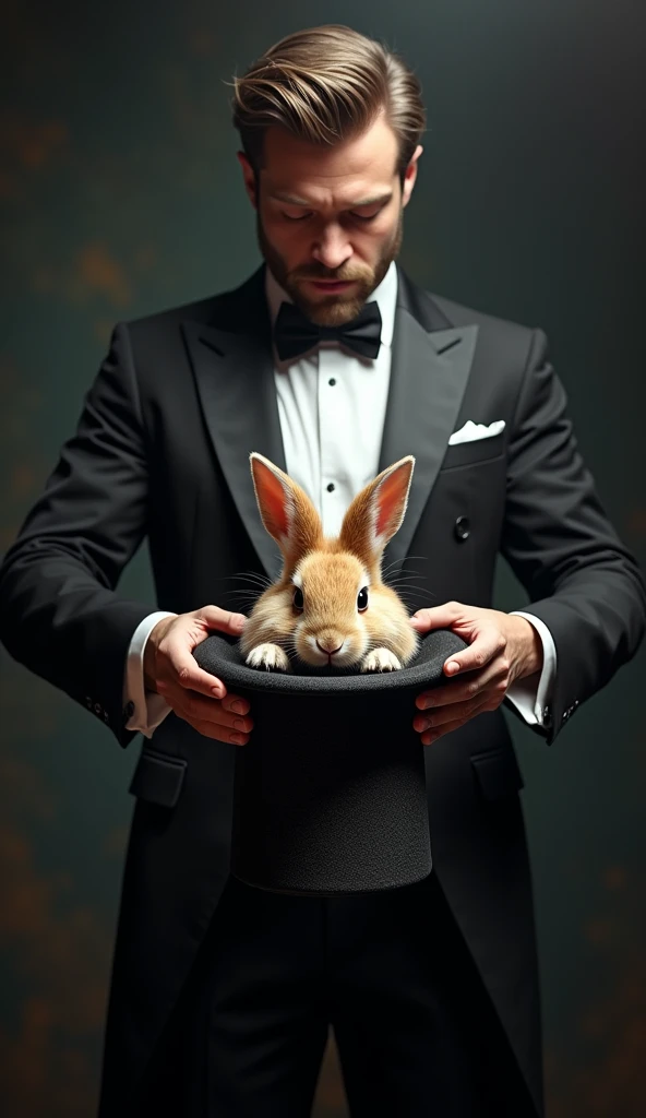 "The Magician's Trick: rabbitin a hat"