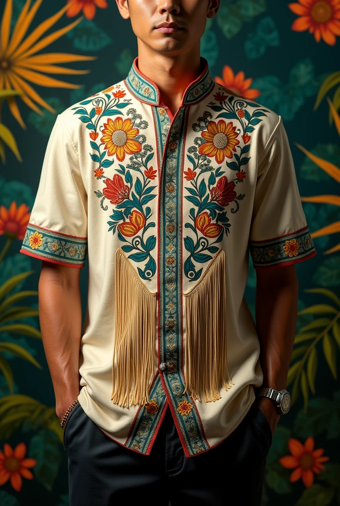 Filipino barong fringe tassle design