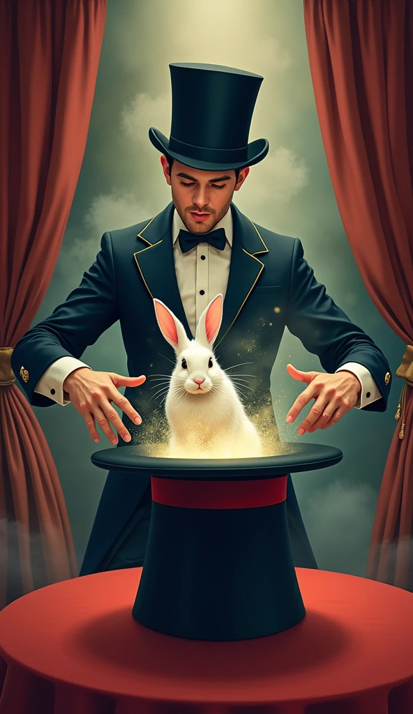 "The Magician's Trick: rabbitin a hat" not too realistic pic