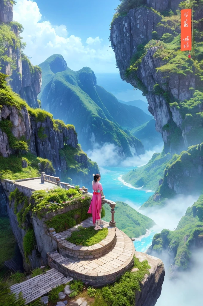 Generate a high-resolution image for the following content:This is a vast fantasy world,The mainland is colorful。In a hazy dream,Lin Mo's consciousness quietly returned。 当he睁开双眼,Found myself in a room with ancient elegance,Everything around is like《The Birth of a Hero》Scenes in。he,I actually traveled through time to the novel I stayed up late to read,Became the dandy son of Zhenyuan Hou。 However,The joke of fate is chilling。Lin Mo is destined to be a cannon fodder,This angered the protagonist Li Xinghe who had just traveled through time.,成了he黑暗历程的开端。 Struggling between cowardice and despair,Lin Mo understands,he的生命只剩下数章的时间。 "...It's really a big deal.。Xie Yun couldn't help but sigh,I seem to be in big trouble.。 But think about it,There is still room for maneuver.。 Showing the tit-for-tat between the two protagonists,There were also several extremely beautiful girls and a 6-year-old girl who looked like a delicate and pretty girl.。The protagonist holds the little girl's hand,Little girl pink carving jade,Cute,very cute。