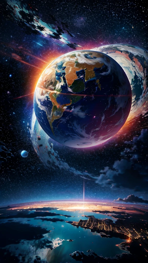 universe,planet,meteor,town,Flowing Clouds,