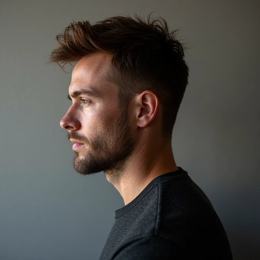 photography of a man (side view:0.7)