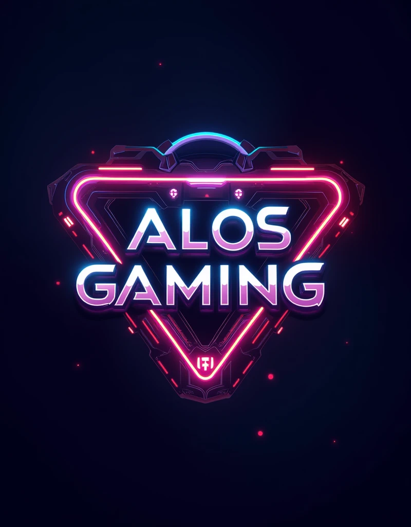 "Create a striking logo for 'Alos Gaming' that embodies excitement and energy. Feature a sleek, futuristic design with a stylized game controller or headset as the central element. Use a bold, modern font for the name 'Alos Gaming,' incorporating vibrant neon colors or gradients to make the logo pop. The design should convey a sense of cutting-edge gaming and appeal to a wide audience of gamers."