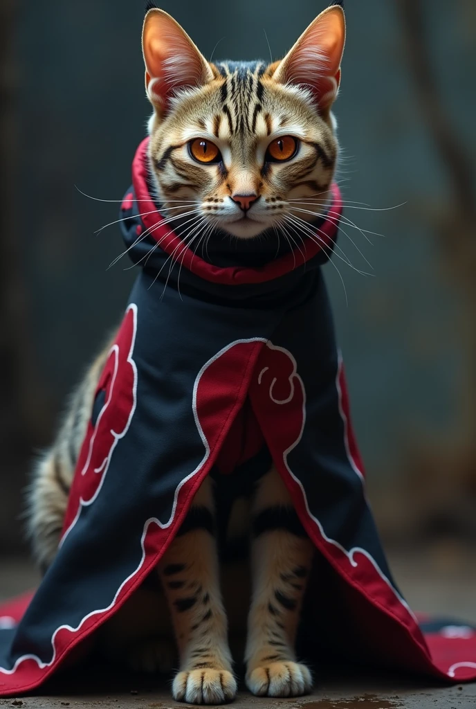 European common cat dressed as Itachi Uchiha