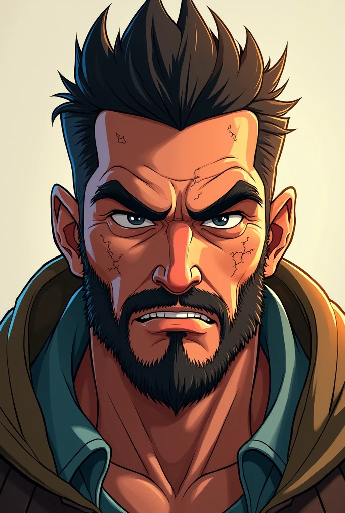 Masculine man with scars pfp animated