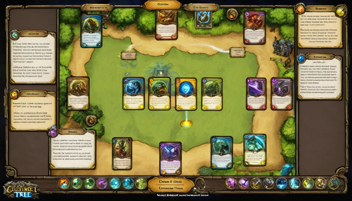 Card Game,   Mystic, Adventure, Card, Battle, Strategy, Collect, Deck, Unique, Opponent, Arena, Quest, Upgrade, Element, Fantasy, Fantasy Creatures, Enchantment, Spells, Customization, Global, Challenge, Victory, Loot, Adventure Map, Mystical Power, Card Fusion, Skill Tree, Relics  ,highres,ultra detailed,best quality,masterpiece