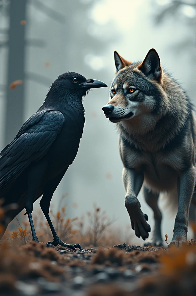 The crow and the wolf
