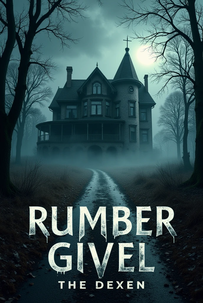 The cover shows an old Victorian mansion on the edge of a dark, thick forest.. The mansion, of imposing structure and worn by time, It is partially shrouded in thick fog, giving it a ghostly feel.. Broken windows and rusty doors suggest abandonment and desolation..

In the foreground, The mansion is illuminated by a faint moonlight that breaks through the heavy clouds., creating sinister shadows on its walls and on the ground covered with dry leaves. The atmosphere is dense and oppressive., with a dark, cloudy night sky that seems almost tangible.

On the left, partially visible through the fog, There is a dark forest with tall, twisted trees that seem to reach like claws toward the sky.. The trees are covered with moss and dry branches, giving a feeling of decay and abandonment.

In the center of the cover, right in front of the mansion, There is a gravel road that disappears into the darkness of the forest. Along the path, There are signs that it has been recently disturbed, like footprints in the mud and broken branches, suggesting the presence of something or someone who has passed by.

In the lower right corner, The title of the book is written in large, creepy letters that appear to be made of a fog-like substance., almost as if it were disintegrating. The title is in white with a subtle black glow around it to stand out against the dark background..

In the upper left corner, A small hooded figure can be seen, partially hidden in shadow, with a sinister look. The figure seems to observe whoever looks at the cover, adding a touch of mystery and terror.