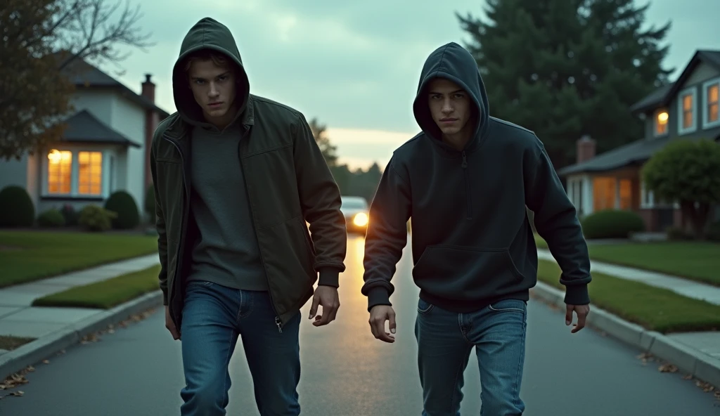 2 young men robbing in a neighborhood photo size :9