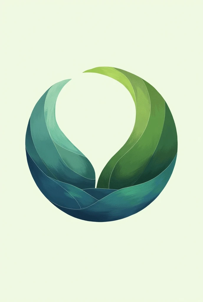 green and blue nature art logo circle