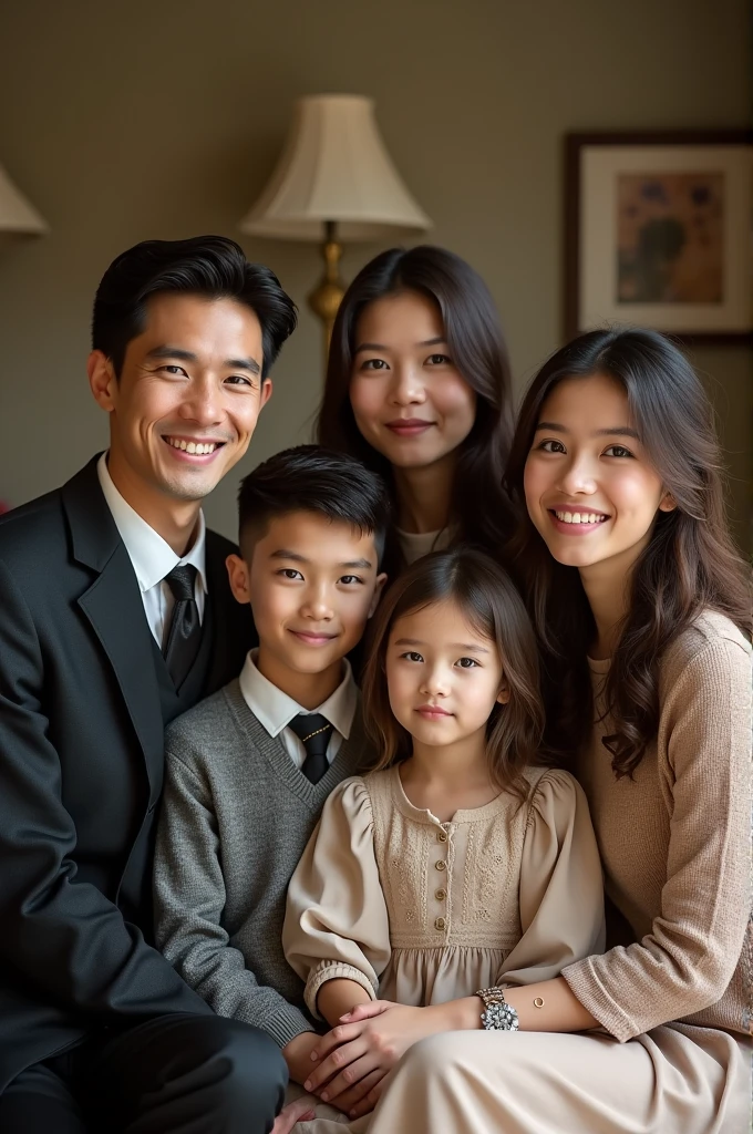 Family photo of five people