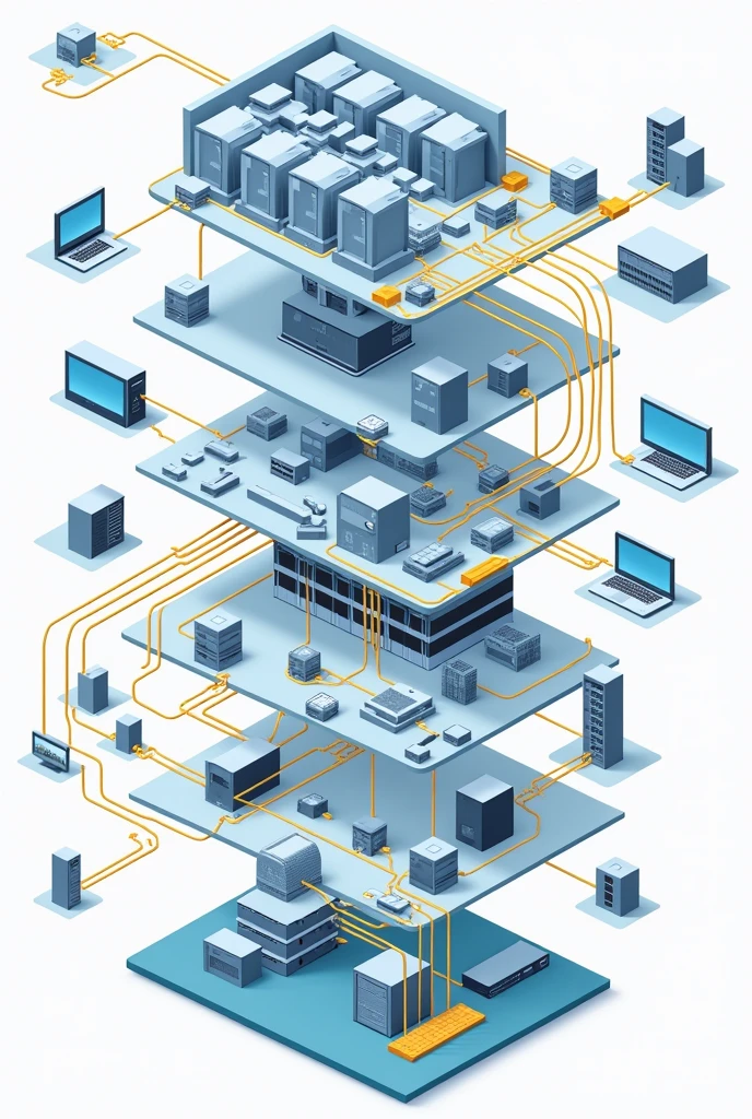 Generates a Structured Cabling Subsystem with Work Area (WA)

2. Horizontal Wiring (Hc): 

3. Telecommunications room .

4. Backbone cabling: 

5. Equipment room (is): 

6. Service Entrance (IF): 

7. Administration: 

Of computing and points out its parts