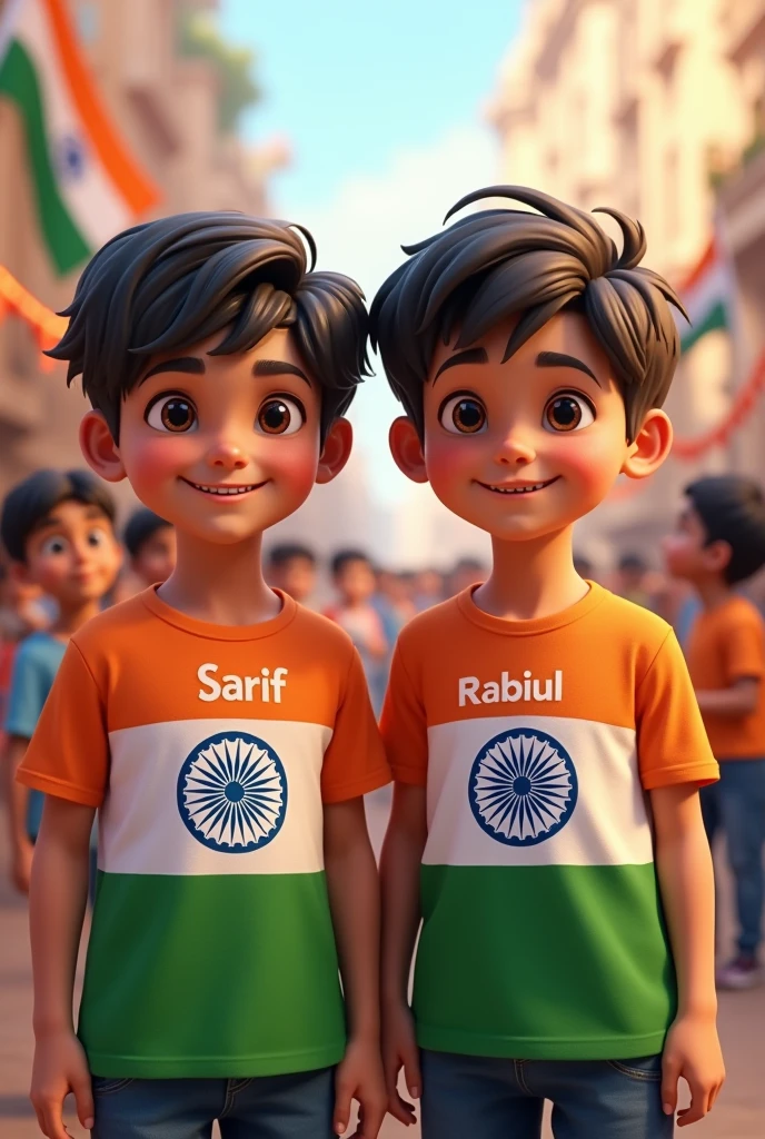 "Background indian flag"
4 boy enjoying Independence day "SARIF " SAMIM "SANY" RAHUL " Thare shart front side there name "SARIF " SAMIM "SANY" RAHUL "