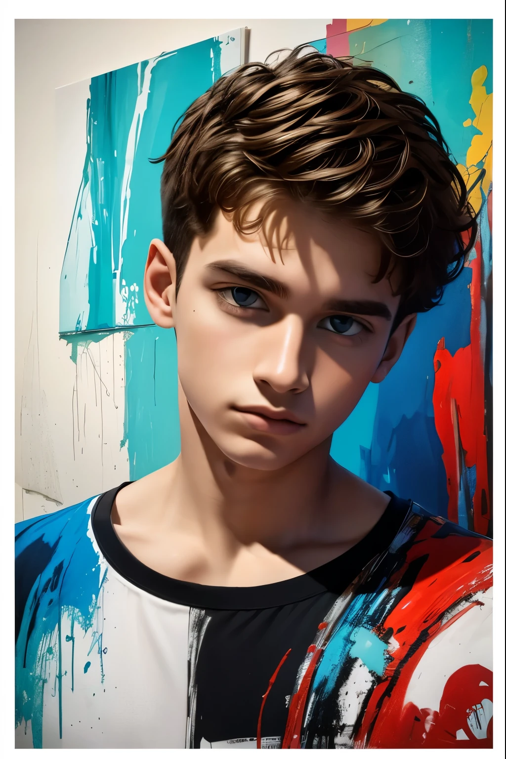 Masterpiece, best quality, abstract art, 1boy, 20yo male