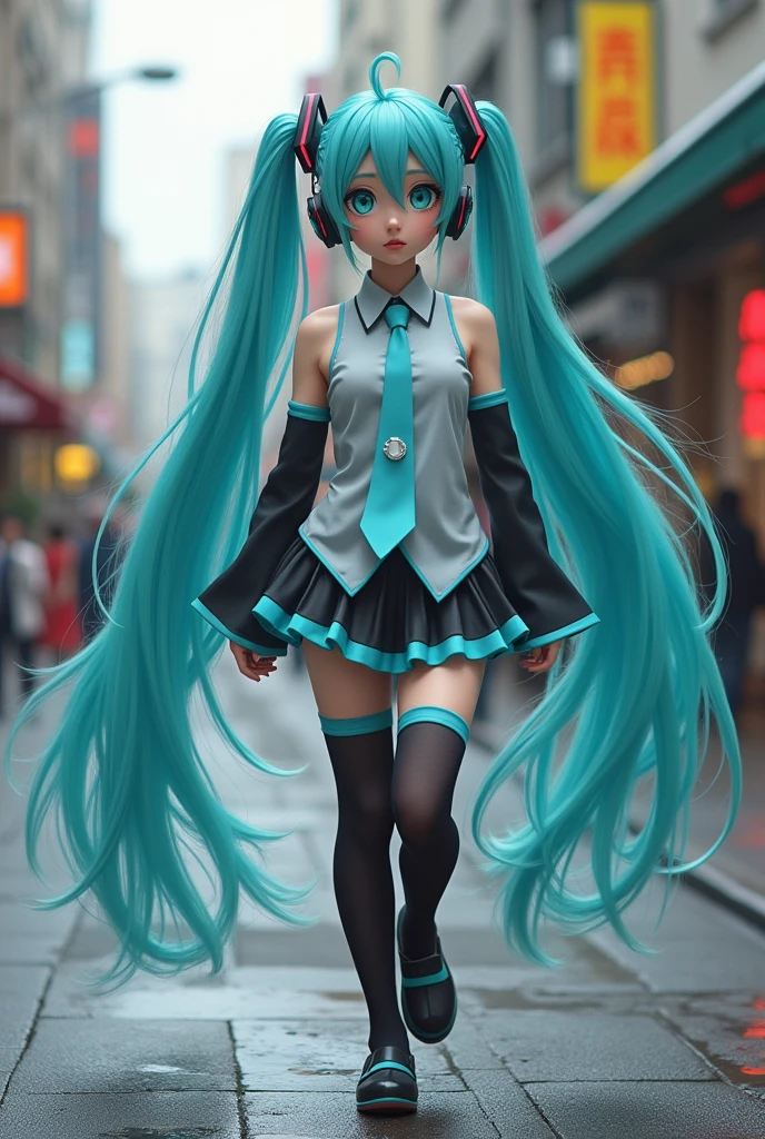 Hatsune Miku,on a street,Taking a shit,Even farting