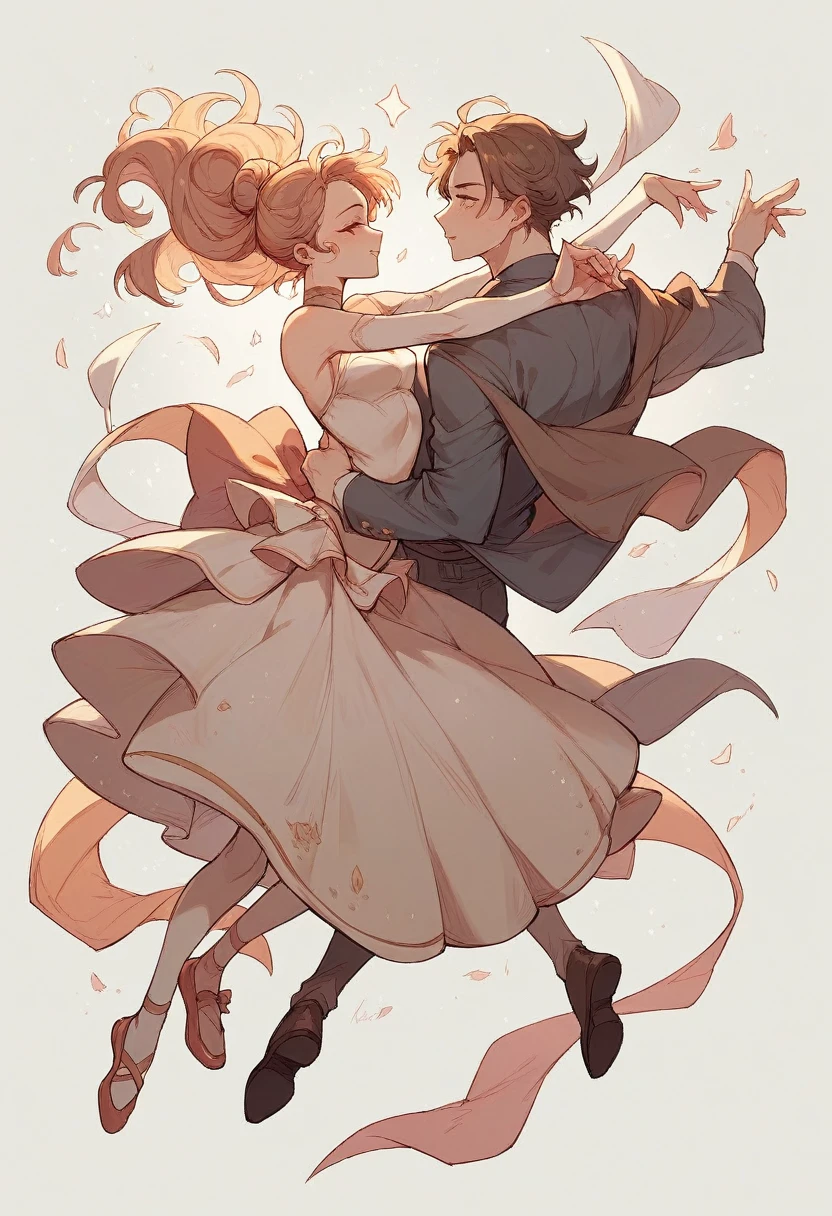 A full-length ballet couple