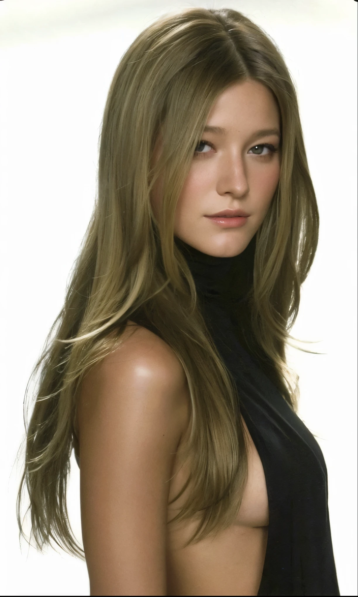 Close-up of a woman with long hair and a black top, Dark blonde long hair, Dark blonde long hair, taken in the 2000s, Has very long blonde hair, Straight Hairstyles, Blake Lively, Brown long hair, Blonde Brown Long Hair, taken in the late 2000s, Long blonde hair