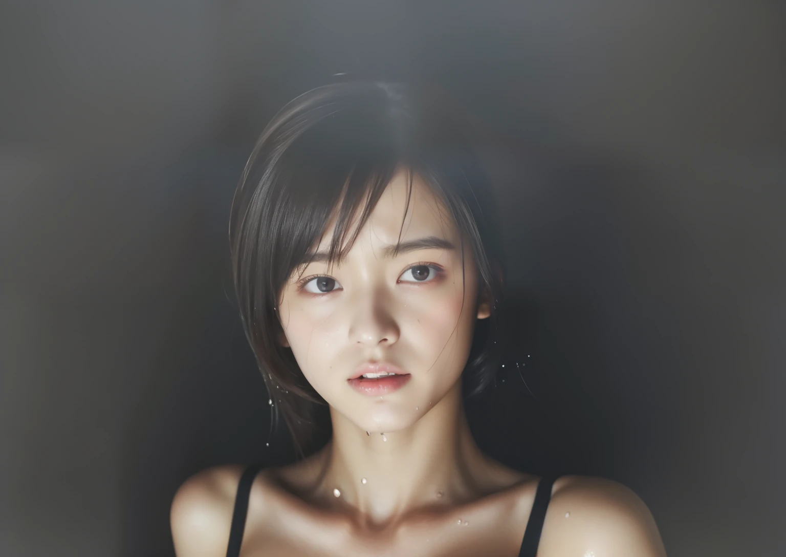 Uruchan-6500-v1.1, (RAW Photos:1.2), (Photorealistic), Beautiful detailed girl, Very detailed目と顔, Beautiful and beautiful eyes, Large file size, High resolution, Very detailed, Highest quality, [masterpiece:1.6], Awareness-raising, Very detailed, Hmph, finely, Highest quality, 8k wallpaper, Cinema Lighting, 1 girl, 17 years old, Perfect figure, Large and firm breasts、Huge J Cup、Sweaty and wet、【sexual excitement:1.8】、(My whole body is wet:1.2)、There&#39;The light in my eyes、short hair、high school girl、(Japanese School Swimsuit、Navy blue one-piece swimsuit、Navy blue Japanese student swimsuit:1.3)、Pool、Dynamic pose,