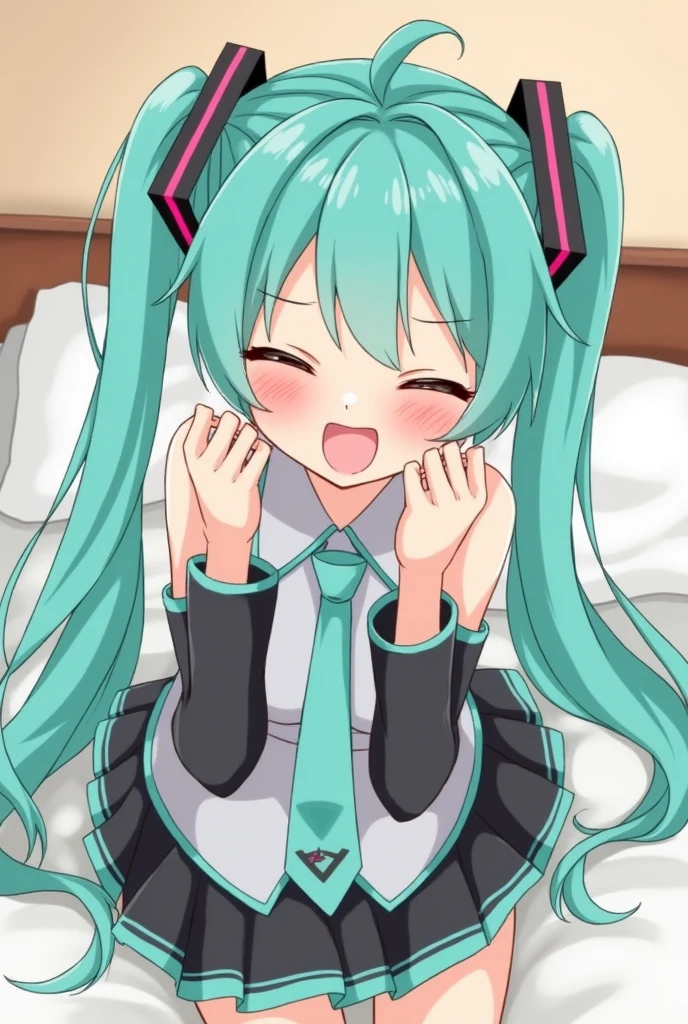 Masterpiece、Hatsune Miku、fucked silly、orgasm、heavy breathing、trembling、missionary 、masturbation、straddling、love juice、panty shot、