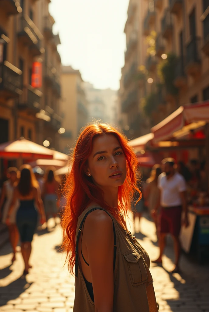 Imagine a red-haired white woman arriving in Barcelona 