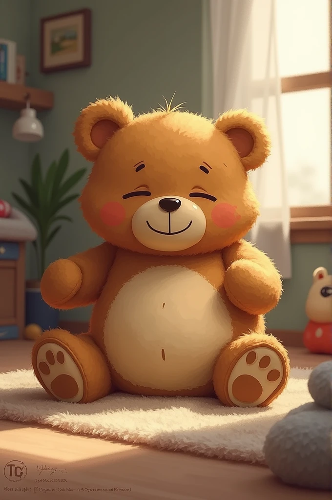 Teddy bear full after eating