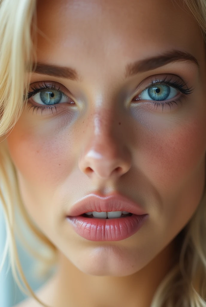 natural woman blue eyes blonde no makeup beautiful lips