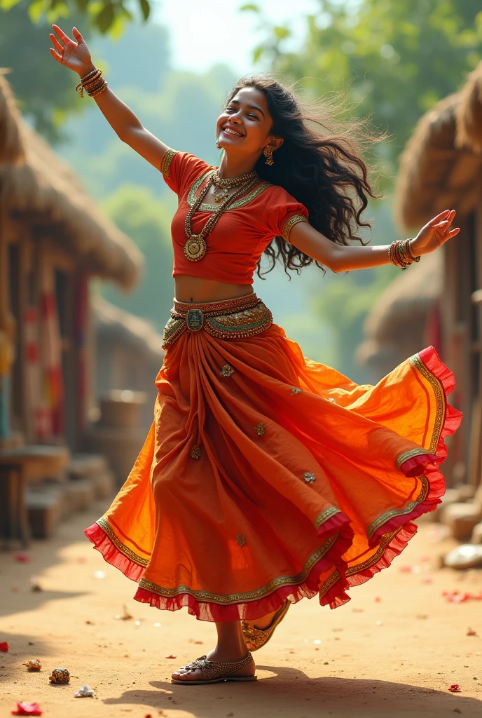 Indian village girl full body like dancing celebrity shoes wearing