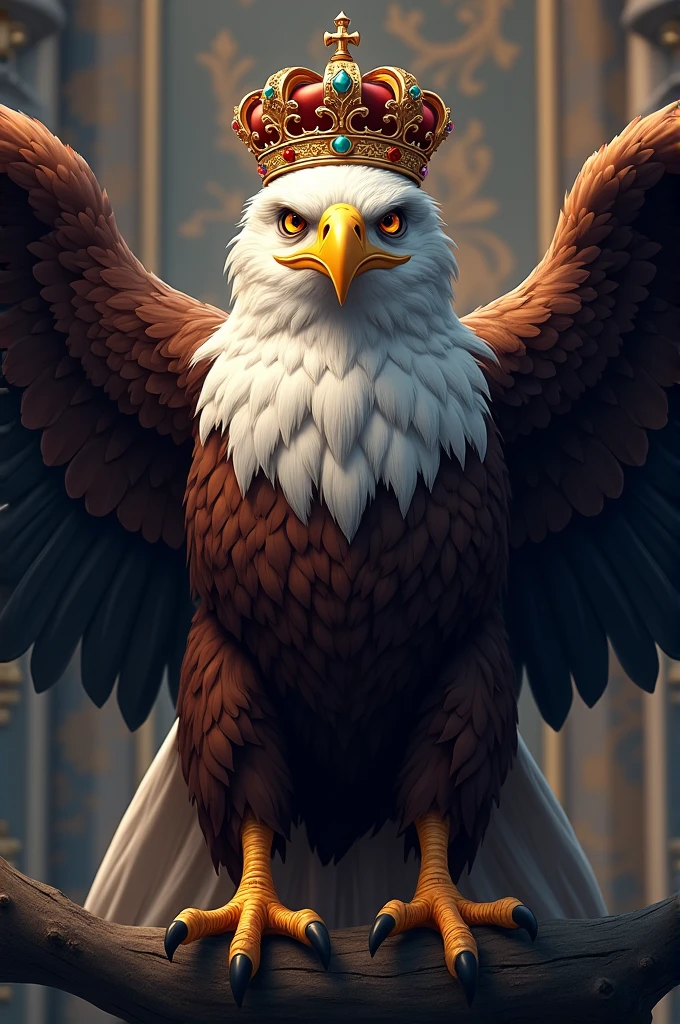 Create an image for a discord community, with the name The Kings and with an eagle with a crown.