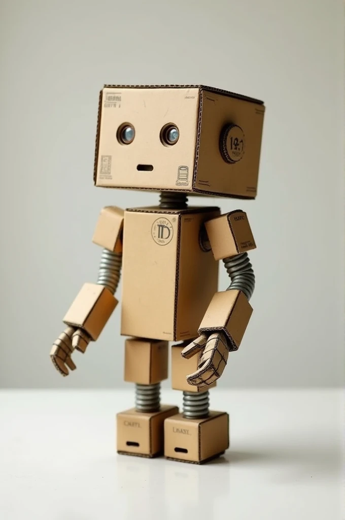 Cardboard robot with bottle