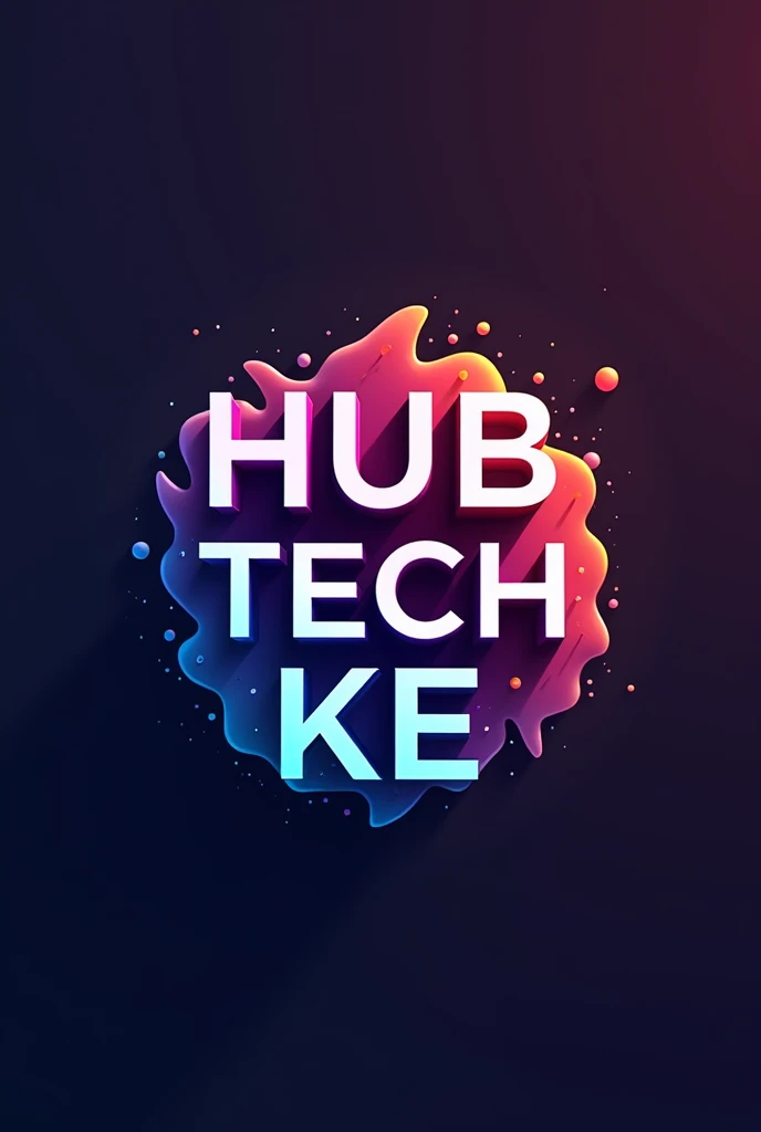 a high quality professional photo of a logo with "HUB TECH KE" written in a modern font, digital design, flat design, colorful, logo design, concept art, vibrant colors, abstract background, minimalistic, 3D illustration, trending on design blogs.