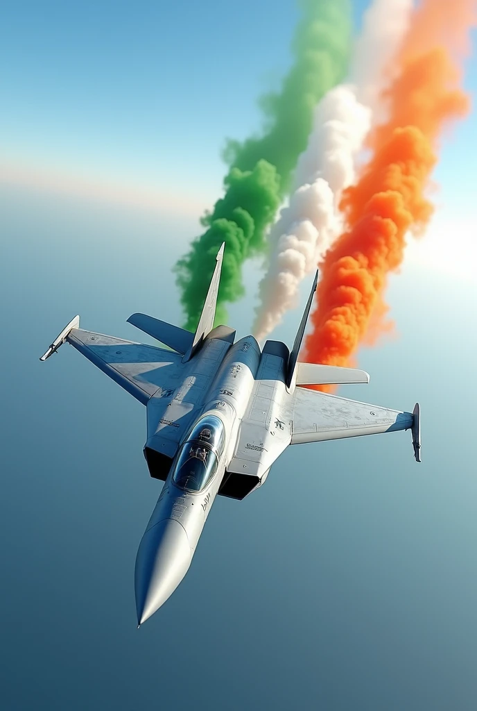 Indian soldier plane with indian flag colour smoke

