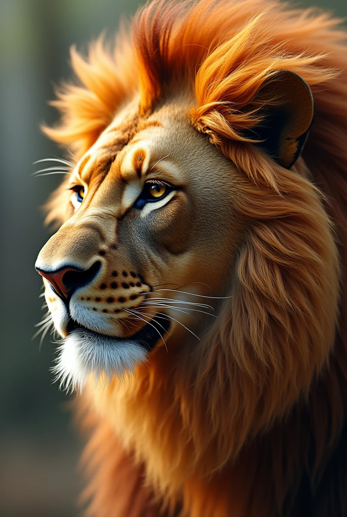 create a fusion of a lion and dragon with scales and mane 