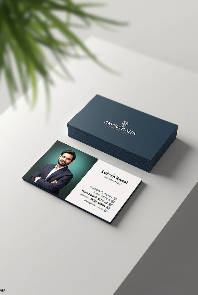 A single visiting card 
Information  on the card should be
 Name - Lokesh Rawal
Designation - Service Head
Mobile number - 8005823597
Company name - Amara Raja
Professional font only