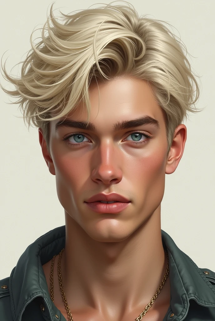 Bastian Blue eyes Platinum hair man Drawing Count Young
