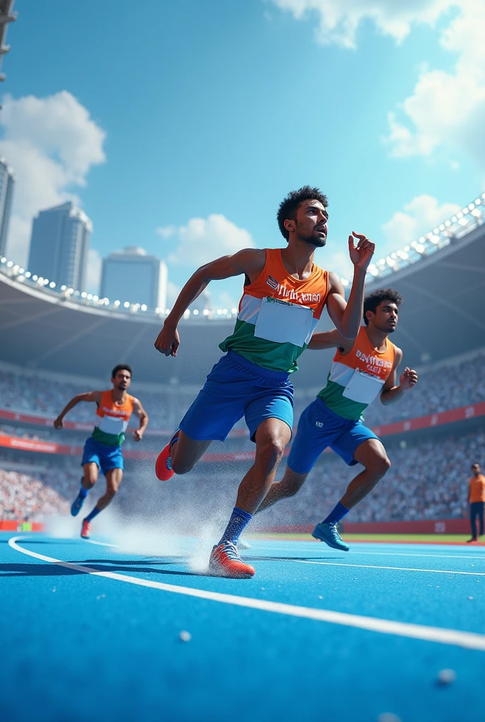 India in olympic race track blue color 