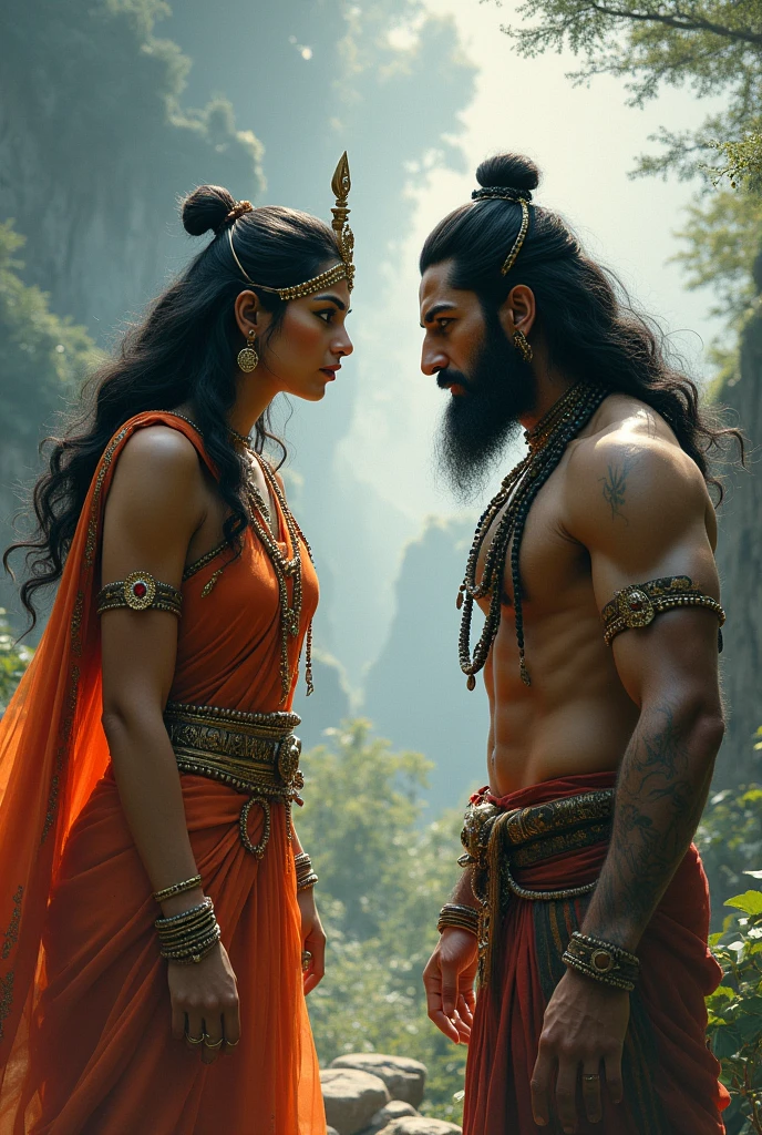 Maa parvati scolding lord Shiva
Maa parvati in anger and sadness
Lord Shiva is sad
Lord Shiva is without beard