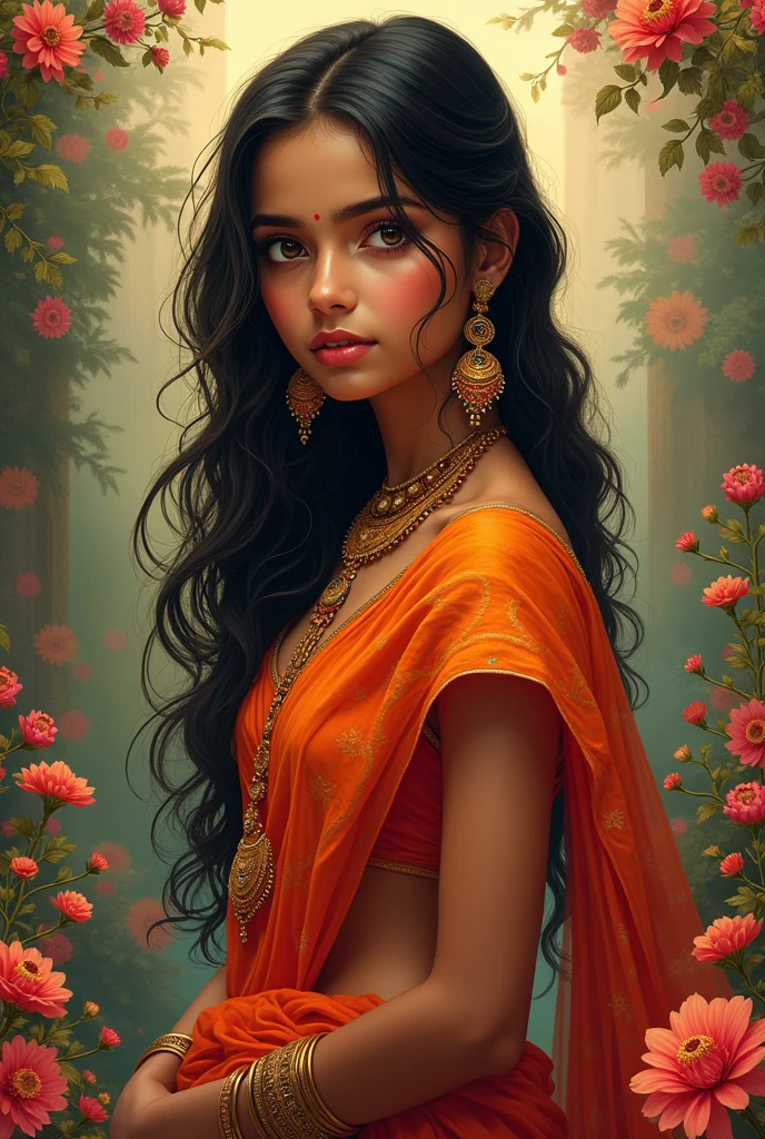 Full body indian girl whole body