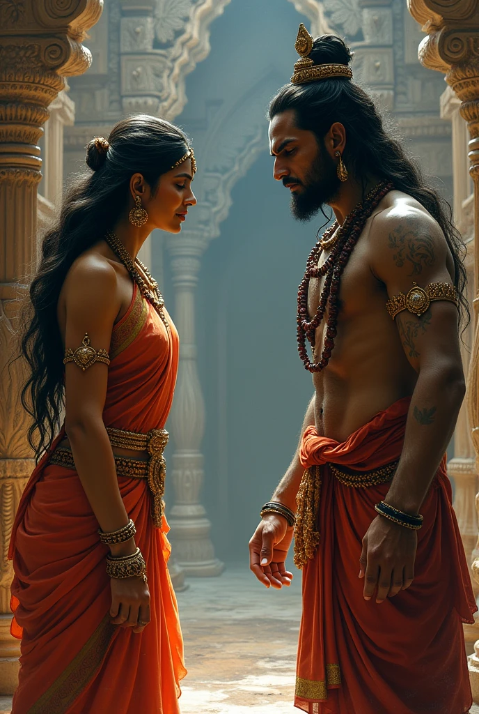 Maa parvati scolding lord Shiva 
Maa parvati in anger and sadness
Lord Shiva is sad
