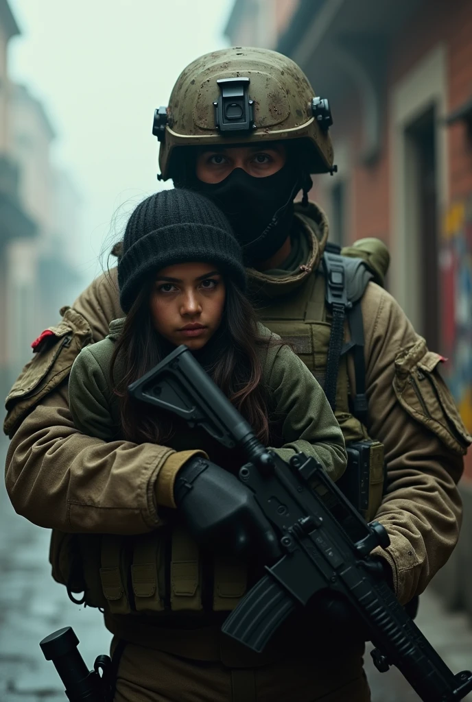 a soldier with a hostage after saving there