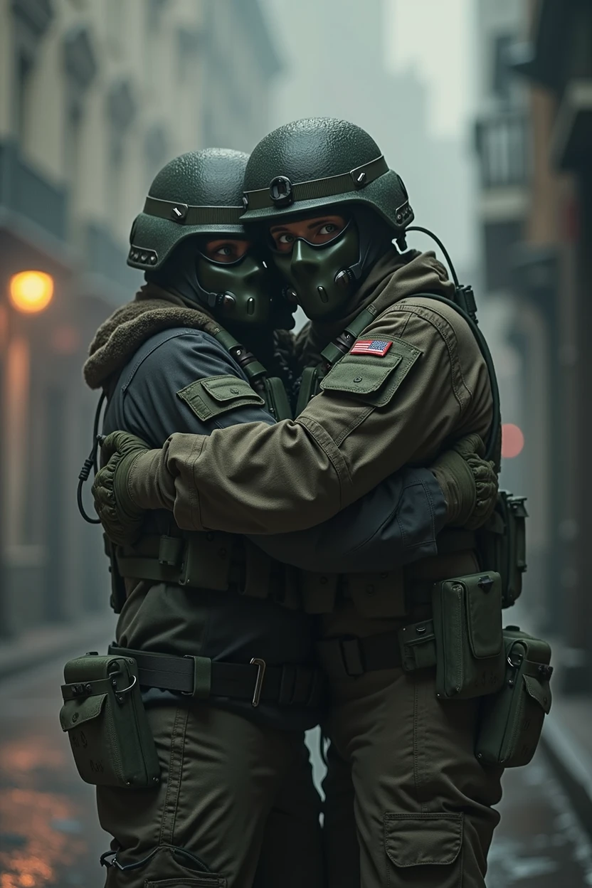 a soldier with a hostage after saving there