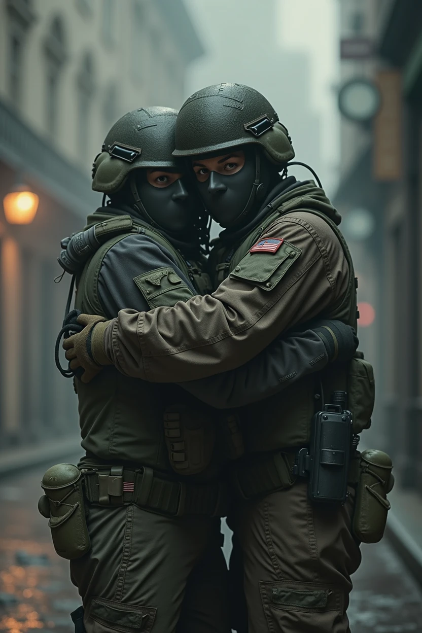 a soldier with a hostage after saving there